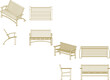 © ibu - vector illustration sketch design drawing of park and cafe benches for sitting, classic vintage ethnic model