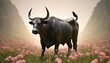Taurus craft an image of a serene bull amidst a f upscaled 6