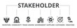 © Uniconlabs - Stakeholder concept icon illustration contain investors, community, trade unions, government, suppliers, customers and creditors.