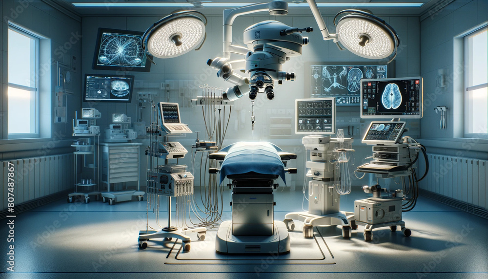 Medical Operation Machine Modern medical equipment in an operating room designed for neurosurgery ...