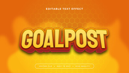 Wall Mural - Yellow and orange goalpost 3d editable text effect - font style
