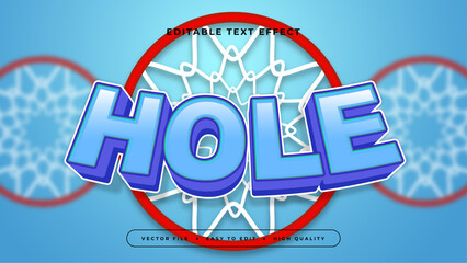 Wall Mural - Red blue and white hole 3d editable text effect - font style