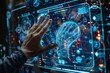 © nattapon98 - Person manipulating an advanced holographic display with dynamic data analytics