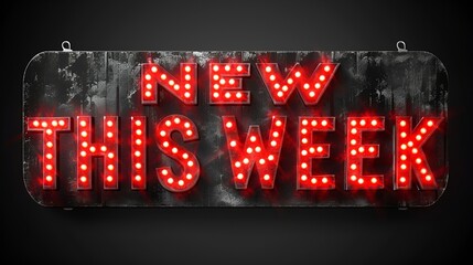 Wall Mural - A graphic resource that says “NEW THIS WEEK” - announcement - New Products - New Events - New Information - Update - Neon style - Vintage vibe	