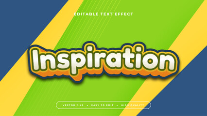 Wall Mural - Green yellow and blue inspiration 3d editable text effect - font style