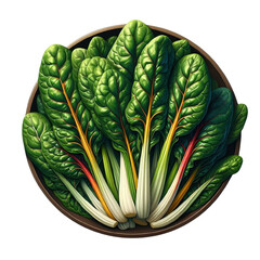 Wall Mural - Fresh swiss chard vegetable png isolated on transparent background