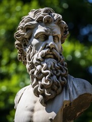 Wall Mural - ancient greek statue in a garden