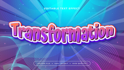 Blue purple violet and white transformation 3d editable text effect - font style