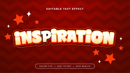 Wall Mural - Red white and yellow inspiration 3d editable text effect - font style