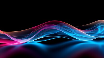 Poster - Vibrant abstract waves of light