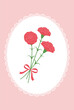 vector background with red carnations and a lace frame for Mother’s Day banners, cards, flyers, social media wallpapers, etc.