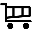Shopping Cart Trolley Vector Line Icon Sign. Vector Illustration.