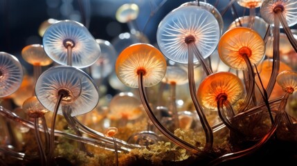 Wall Mural - Vibrant mushroom forest