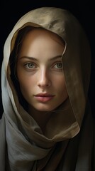 Poster - Mysterious woman in hooded cloak