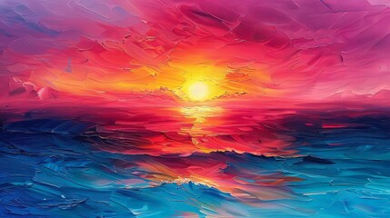 Wall Mural - magical sunset over the horizon - a serene view of a mountain range with a clear blue sky and a distant mountain range visible in the distance