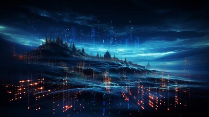 Abstract concept of a coding environment with lines of code across the screen