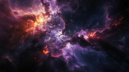 Wall Mural - Amazing nebula in the universe with shining colorful clouds on outer space background