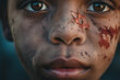 © JepaesSaums - Forlorn child's features, an illustration of the impact of violence. Combat the exploitation of children.