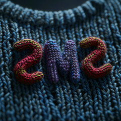 Wall Mural - A knitted sweater with the letters SMS on it