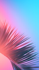 Wall Mural - Colorful gradient background with palm leaves