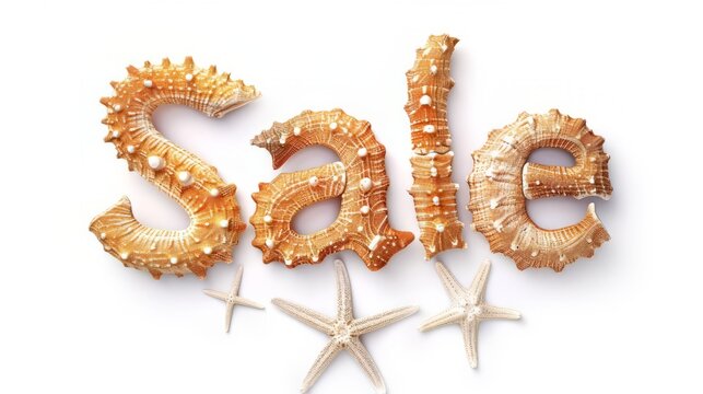The word Sale created in Starfish Shell Letters.