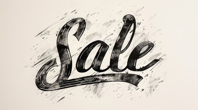 The word Sale created in Uncial Calligraphy.