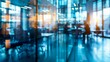 © LU - Blurred offices with people working behind glass walls