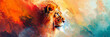 © Syukra - background abstract, digital art. lion.