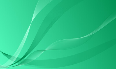 Wall Mural - green smooth lines wave curves with gradient abstract background