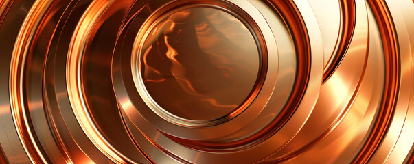 Wall Mural - Abstract background featuring circular gradient from bronze to copper