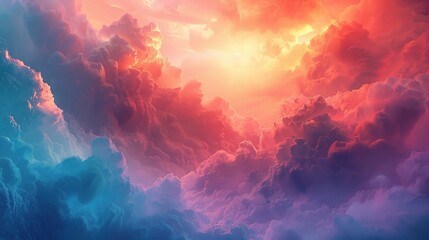 An ethereal nature background abstract featuring a dreamlike scene of swirling clouds