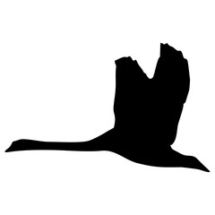 Wall Mural - black silhouette of a swan or duck