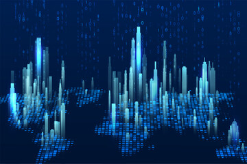 Wall Mural - abstract global technology background.