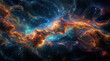 Vibrant galaxy clouds and stardust in outer space
