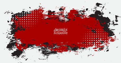 Wall Mural - Grunge texture shape effect. Distressed rough dark abstract textured. Red black isolated on white background. Graphic design element with grungy style concept for web, flyer, card, or brochure cover