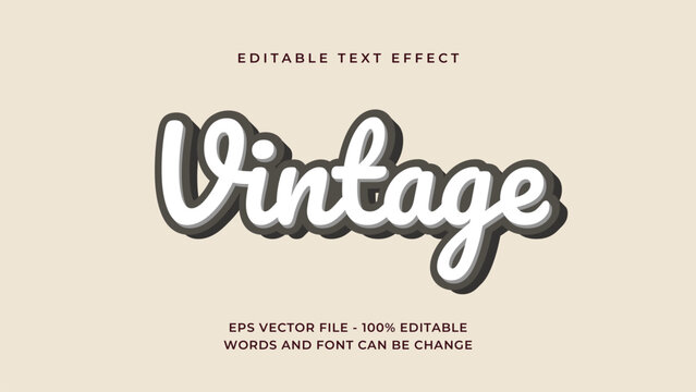 Vintage editable text effect premium.