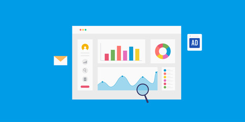 Wall Mural - web based dashboard application business analytics data visualization intelligent software solution 