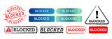 Fototapeta  - blocked rectangle circle stamp and button sign for blocking prohibition permission