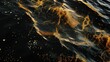 Abstract black golden grunge background. Generative AI