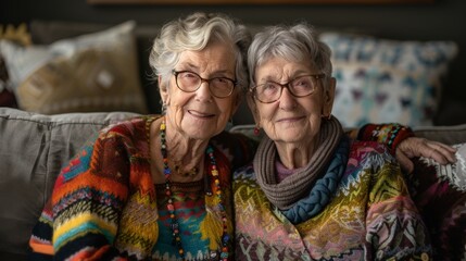 Sticker - Senior LGBTQ, A real photo depicting LGBTQ seniors living fulfilling lives and sharing their wisdom and experiences, emphasizing resilience and dignity.