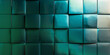 Futuristic wall with square shaped green metallic stones