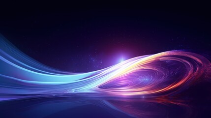 Wall Mural - a mesmerizing digital cyber wave swirling and pulsating in a dark,