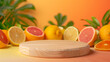 © AB Design - podium for food or drink product promotion with orange theme