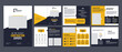 © plus _ stocks - construction renovation handyman home repair brochure design template, profile, annual reports, magazine, business proposal vector.