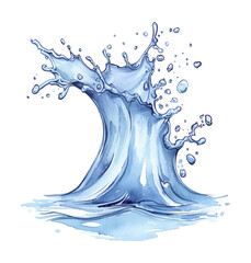 Wall Mural - blue water splash watercolor digital painting good quality