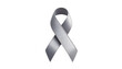 © VerraDesigns - Silver awareness ribbon on a white background, symbolizing support for brain cancer awareness and mental health issues