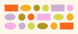 © Sini4ka - Zig zag Wavy Edge Rectangle, Oval, Circle Stickers Set. Vector Jagged Geometric Shapes. Abstract Elements for Frame, Stamp, Template, Promo Design, Web Design and Social Media
