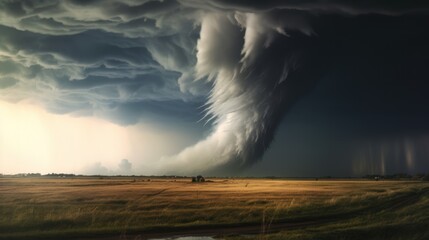 mesmerizing tornado, tornado and wide fields, rainy season