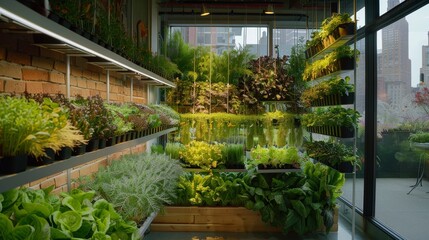 Edible Art A Vibrant Living Mosaic of Ornamental Plants in Indoor Farming Display