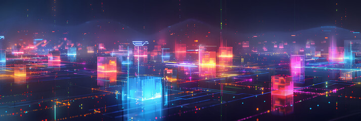 smart city and abstract dot point connect with gradient line and aesthetic intricate wave line desig